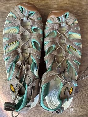 SOLD Keen Women's Brown and Teal Strapped Outdoor Sandals